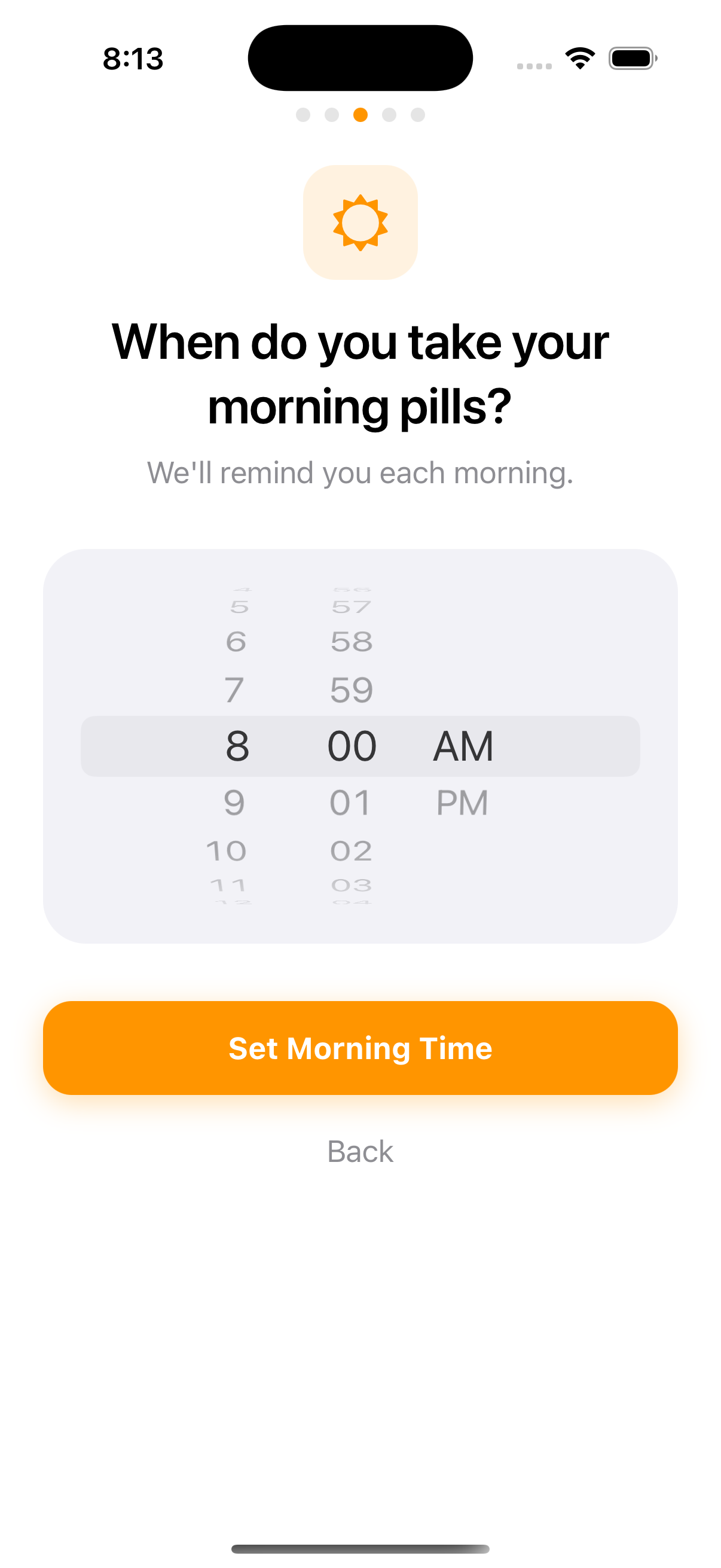 Morning time picker
